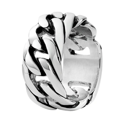 Afbeelding van Lucardi Ring silvercoloured, Heren, Maat: 66, Silver/coloured