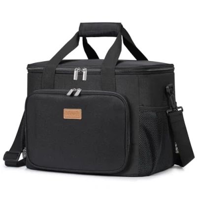 Afbeelding van Lifewit koeltas, 25 liter, grote thermotas, boodschappentas, koelbox, thermische tas, lunchtas, picknicktas, geïsoleerd, opvouwbaar, voor levensmiddelen, zwart