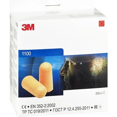 Afbeelding van 3M 1100P Oordoppen 35 dB Eenmalig gebruik 2 paar