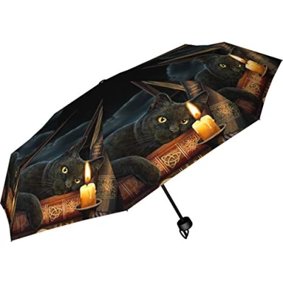 Afbeelding van Nemesis Now Witching Hour Lisa Parker Paraplu 24cm Zwart, Kunststof, Metaal, 190T Pongee