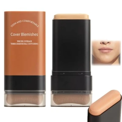 Afbeelding van 2025 Koreaanse Hydraterende Lichtgewicht Foundation Stick Met Ingebouwde Kwast, Flawless Eraser Stick, Volledige Dekking Waterproof Make Up voor Natuurlijke Huidskleur (04#)