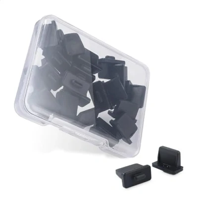 Afbeelding van Cable Matters 20 stuks USB poortafdekkingen in zwart (USB stofkap, poortdoppen, anti poortbeschermerstekker)