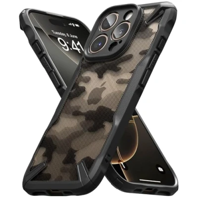 Afbeelding van Ringke Fusion X Compatibel met iPhone 16 Pro Case Krasvast Schokbestendig Robuuste Bumper Hoesje Camo Black
