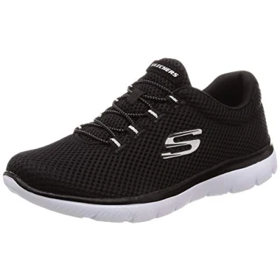 Afbeelding van Skechers Summits sneakers voor dames, Zwart netweefsel, witte rand, 38.5 EU