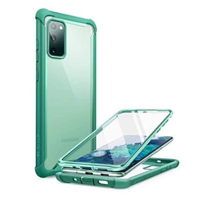 Afbeelding van i Blason Ares Series Dual Layer Robuuste Clear Bumper Case met ingebouwde Screen Protector voor Samsung Galaxy S20 FE 5G (2020 Release), Mintgroen