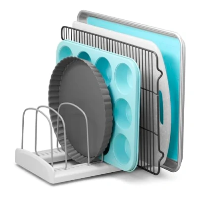 Afbeelding van YouCopia Bakeware Rack StoreMore verstelbaar, kunststof, wit, standaard