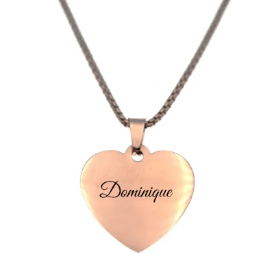 Afbeelding van Ketting Hart Met Naam Dominique Rosegoud
