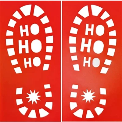 Afbeelding van Santa Claus Footprint Stencils Vader Kerstlaarzen Stencil Voetstappen Voeten (22046)