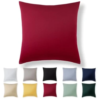 Afbeelding van Alreya kussensloop 40 x cm rood 100% jersey katoen voor kussen cm, hoofdkussenslopen, superzachte kussensloop, met ritssluiting