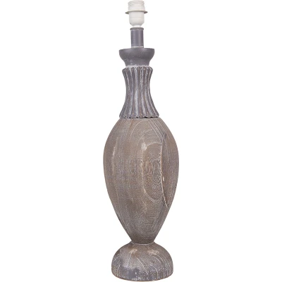 Afbeelding van Clayre &amp; Eef Lampenvoet Ø 18x66 cm Grijs Hout Kunststof Rond Lampvoet