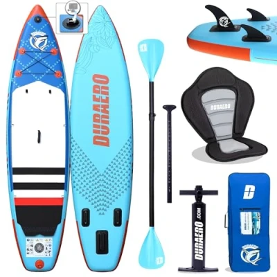 Afbeelding van Opblaasbaar stand up paddleboard, SUP board, incl. kajakzitting, kick pad en complete accessoires, 330 x 76 15 cm, tot 150 kg, blauw