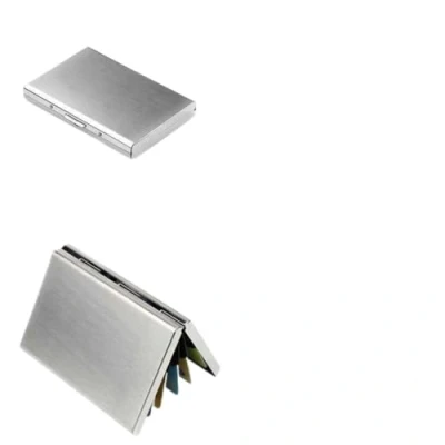 Afbeelding van Roestvrij staal Pasjeshouder Creditcardhouder Rvs Metal Case Box Portemonnee RFID bescherming Zilver