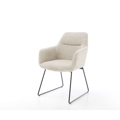 Afbeelding van Armleunstoel Pejo Flex slipframe zwart cord beige