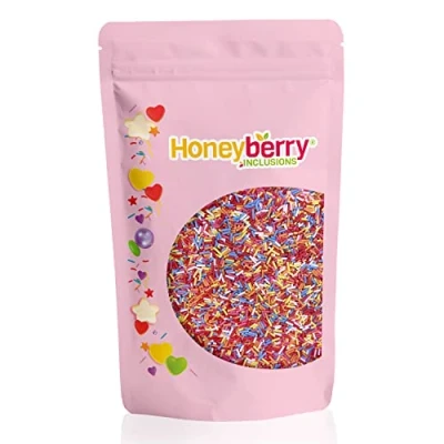 Afbeelding van Natuurlijke Eetbare Kleurrijke Strooisels 200g Cakedecoratie en Suikerstrooisels Perfect voor Bakken, Taarten, Cupcakes, Koekjes Desserts Geproduceerd in de EU (Meerleurige Vermicelli)