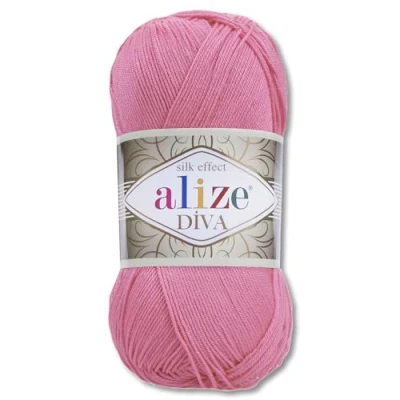 Afbeelding van Frida&#039;s Wollhaus Alize 100 g Diva wol breien haken microvezel 64 kleuren (178 donkerroze)