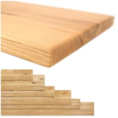 Afbeelding van 1 x plank eiken plank, wandrek, keukenplank, vensterbank, zwevend rek, massief hout, vele maten, legplanken, rustiek, wandplank, zwevende houder, boeken, decoratie (25 cm diepte, 80 breed)