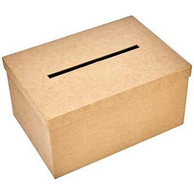 Afbeelding van Rayher Cadeaukaartendoos met gleuf, papier maché kaartenbox, FSC gerecycled 100%, 30x21x15cm (l x b h), brievenbus, gelddoos, om te versieren, 67202000