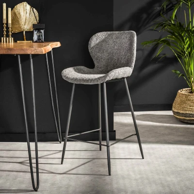 Afbeelding van Fraaai Verona barstoel 67 cm Boucle grijs