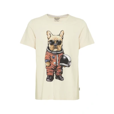 Afbeelding van Blend Bhtee Tshirt print, Heren, Maat: Medium, Oyster gray