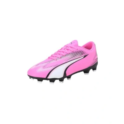 Afbeelding van Puma Ultra PLAY FG/AG JR Unisex Voetbalschoenen met Kunststof noppen voor kinderen, Maat: 28, Poison pink/white/black