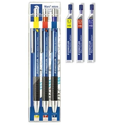 Afbeelding van Staedtler 775SCWP3 Marsmicro 0,3 0,7 set van 3 kleuren (1, incl. vullingen 03 HB? 05 07HB)