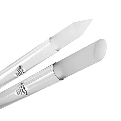 Afbeelding van glazen nagelriemduwer set van 2 manicure nagelverzorgingsgereedschappen, stuks premium Tsjechische manicuresticks Bona Fide Beauty nagelriemset