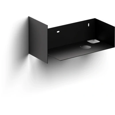 Afbeelding van Clou Flush open kast 44x18x20.5cm met handdoekhouder links gepoedercoat rvs zwart