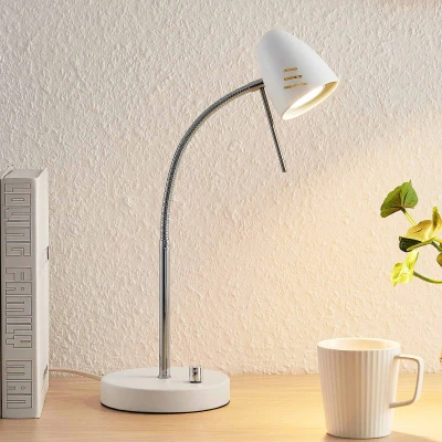 Afbeelding van Lindby bureaulamp 1licht ijzer H: 41 cm GU10 wit