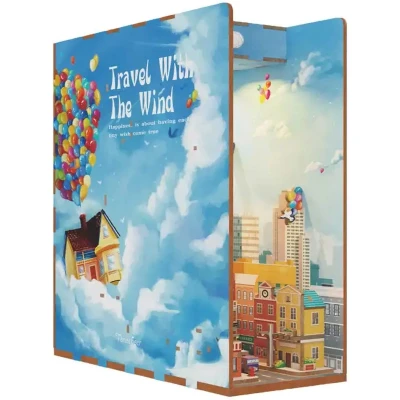 Afbeelding van Tonecheer Book Nook: Travel with the Wind Houten 3D puzzel Verlicht Sensor DIY miniatuurhuis TQ126