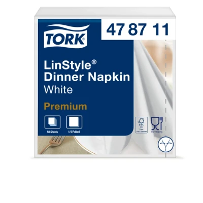 Afbeelding van Dinnerservetten Tork Premium LinStyle® 1 laags 50st wit 478711