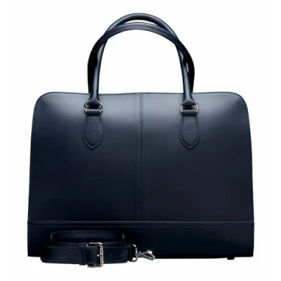Afbeelding van Su.B Laptoptas 14 inch Handtassen Dames Leer Schoudertas met Laptopvak Donkerblauw