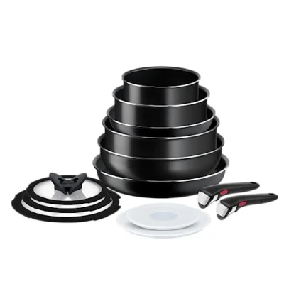 Afbeelding van Tefal Ingenio Easy ON Potten &amp; Pannen, 13 stuks, stapelbaar, afneembaar handvat, ruimtebesparend, niet aanbaklaag, zwart, L1599243