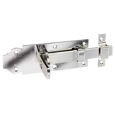 Afbeelding van Alberts 116927 Sluitgrendel recht, met platte greep en bevestigde lus rvs plaat 140 x 52 mm