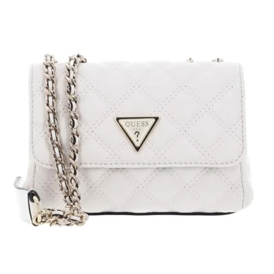 Afbeelding van GUESS Schoudertas Giully Mini 2 Compartment Convertible Flap Creme White Crème