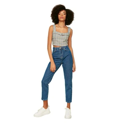 Afbeelding van Trendyol Indigo Mom Jeans Met Hoge Taille Twoss20Je0108