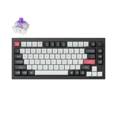 Afbeelding van Keychron Q1 HE Draadloos Mechanisch Toetsenbord met Hall Effect Gateron Double Rail Magnetic Switch Nebula, Rapid Trigger, QMK 2,4 GHz Bluetooth RGB Compatibel Mac Windows Linux Zwart
