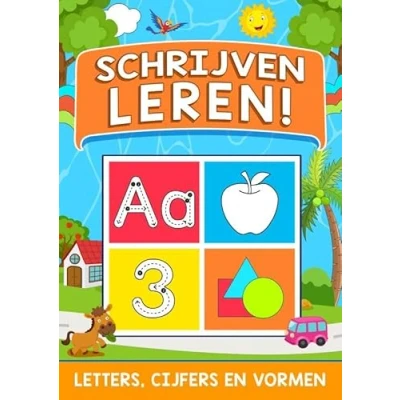 Afbeelding van Schrijven Leren! Letters, Cijfers en Vormen: Leuke Overtrekoefeningen voor de Penbeheersing van Kinderen