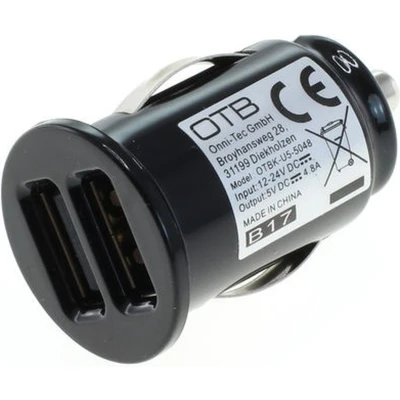 Afbeelding van USB autolader met 2 poorten Smart IC 4,8A / zwart