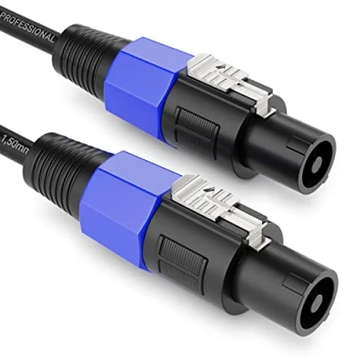 Afbeelding van deleyCON 1m PA Luidsprekerkabel Studiokwaliteit Gemaakt van Zuiver OFC Koper Kabel voor Luidsprekers 2 Polig 2x 1,5mm² (AWG 15) 7,2mm Metalen Vergrendeling