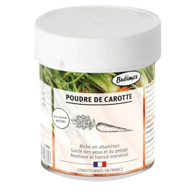 Afbeelding van Bubimex Wortelpoeder 100% natuurlijk voedingssupplement voor honden en katten rijk aan bètacaroteen gezondheid van ogen vacht darmtransit 400 g