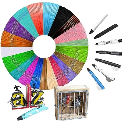 Afbeelding van HENGBIRD PLA filament voor 3D printpen, pen, 1,75 mm, 20 kleuren, elke kleur 5 meter, in totaal 100 kleurset ODRVM, Tecboss, Lovebay