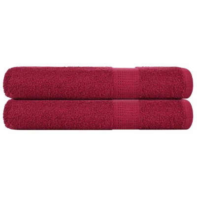 Afbeelding van vidaXL Handdoeken 2 st 100x200 cm 360 g/m² 100% katoen bordeauxrood