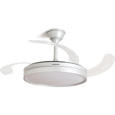 Afbeelding van Plafondventilator met ledverlichting en 4 inklapbare bladen Silteez InnovaGoods Zilverkleurig 80 W Ø49 104 cm