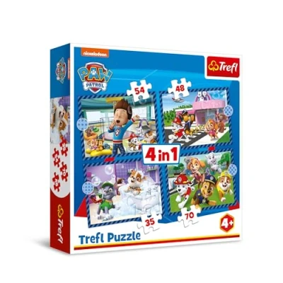 Afbeelding van Trefl PAW Patrol, Hondenzaken Puzzel 4 in 1, Puzzels, van 35 tot 70 stukjes Verschillende moeilijkheidsgraden, voor kinderen vanaf jaar