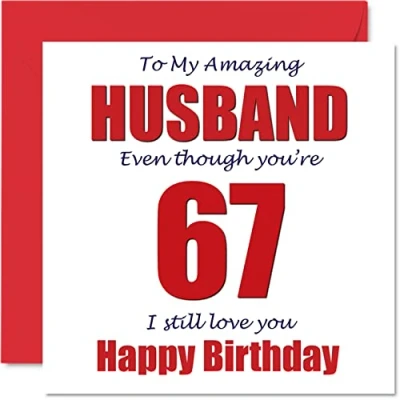Afbeelding van Grappige 67e verjaardagskaarten voor echtgenoot 67 I Still Love You Gelukkige verjaardagskaart van echtgenote partner, zevenenzestig zevenenzestigste manlief plagergeschenken, 145