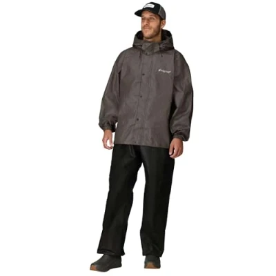 Afbeelding van FROGG TOGGS Heren standaard klassiek all sport waterdicht ademend regenpak, stenen jas/zwarte broek, klein