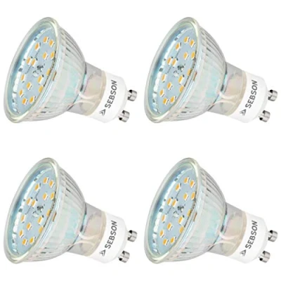 Afbeelding van SEBSON GU10 LED Lamp 5W vervangt 35W 420lm Warm Wit 3000K Niet Dimbaar 110 Stralingshoek Spot 230V Set van 4