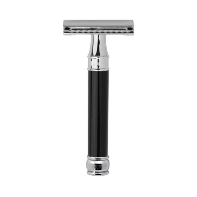 Afbeelding van Edwin Jagger Scheermes Razors Double Edge Safety Imitation Ebony &amp; Chrome Plated Voor Mannen