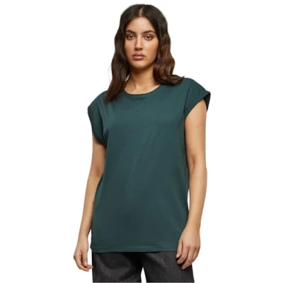 Afbeelding van Urban Classics Extended Shoulder Tshirt basic, Dames, Maat: Large, Bottlegreen
