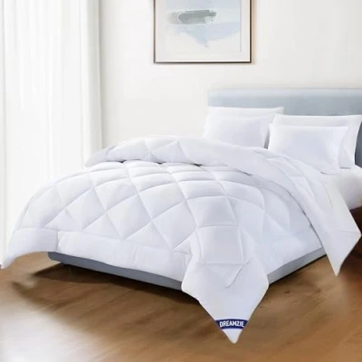 Afbeelding van Dreamzie microvezeldekbed 200x220 cm, gematigd dekbed met polyester vulling voor 4 seizoenen, 300 gsm, 2 personen